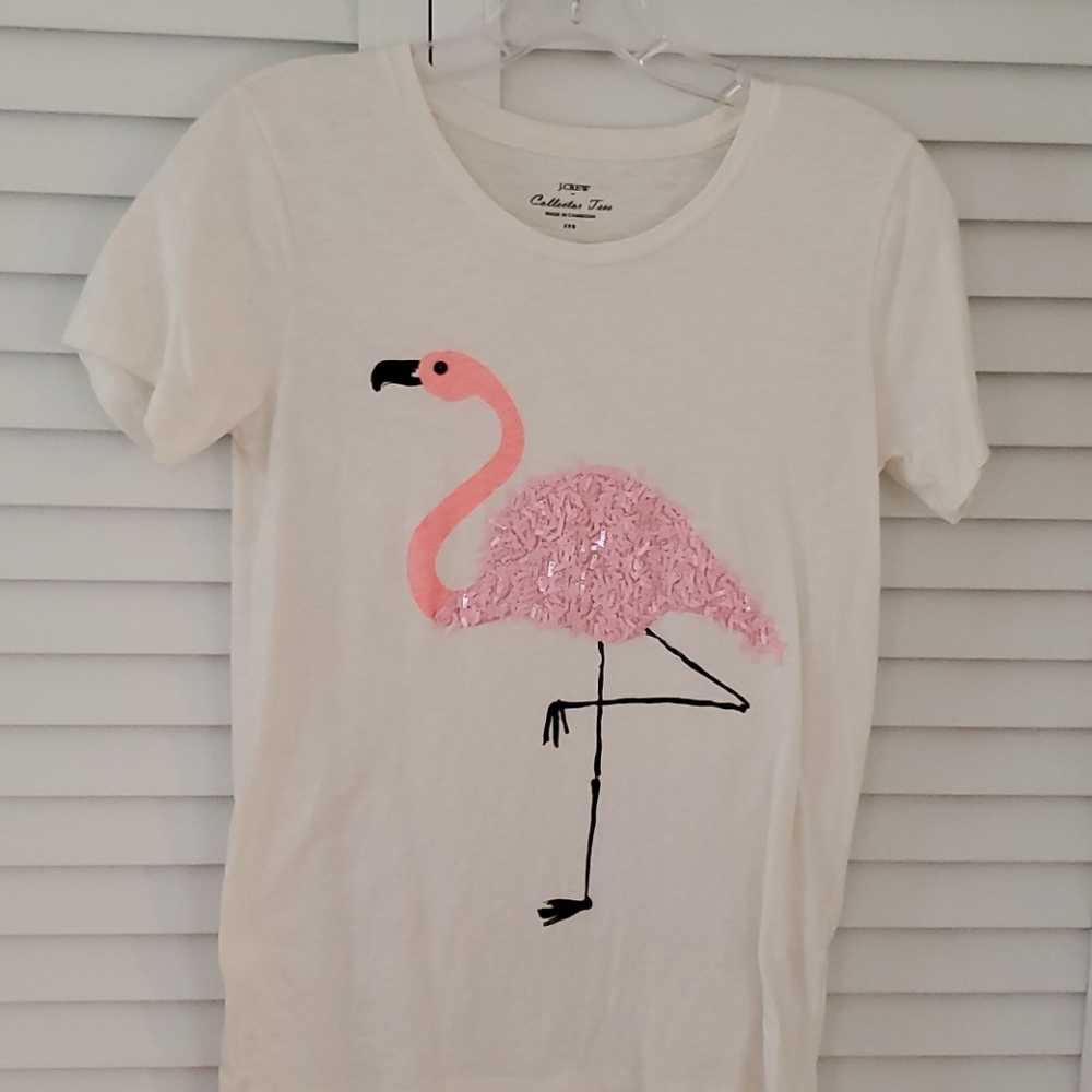 J Crew flamingo tee shirt